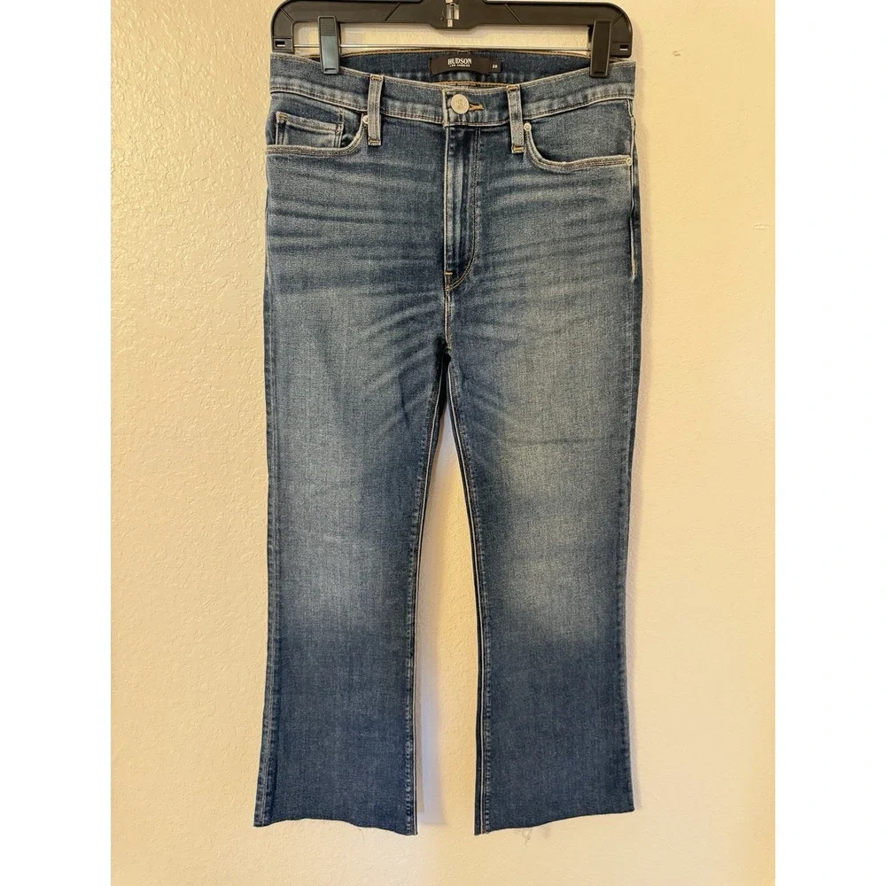 Hudson Womens Barbara High Waist Bootcut Crop Jeans Blue 28 TDFSCR1148